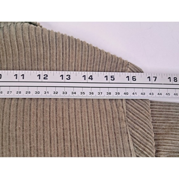 Denim & Company Corduroy Coat Women's Small Olive Green Fitted Back Slit Lined - Picture 11 of 13